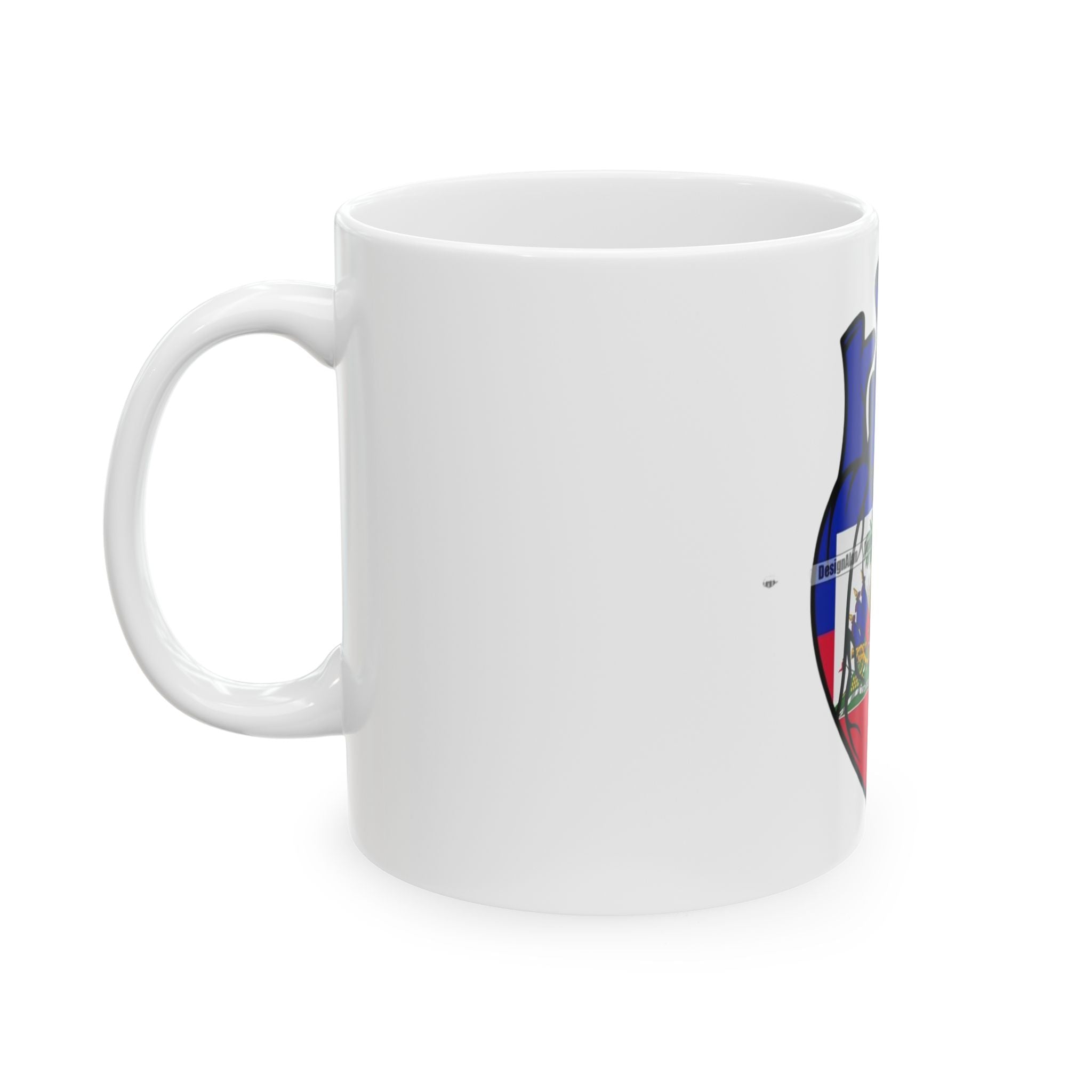 Haitian Flag Heart Mug | Ceramic Coffee Cup