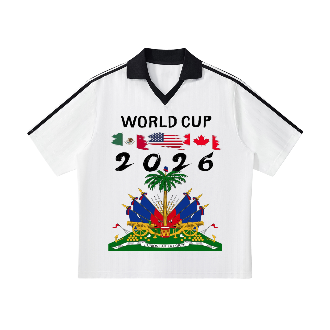 Contrast Collar Striped Soccer Jersey