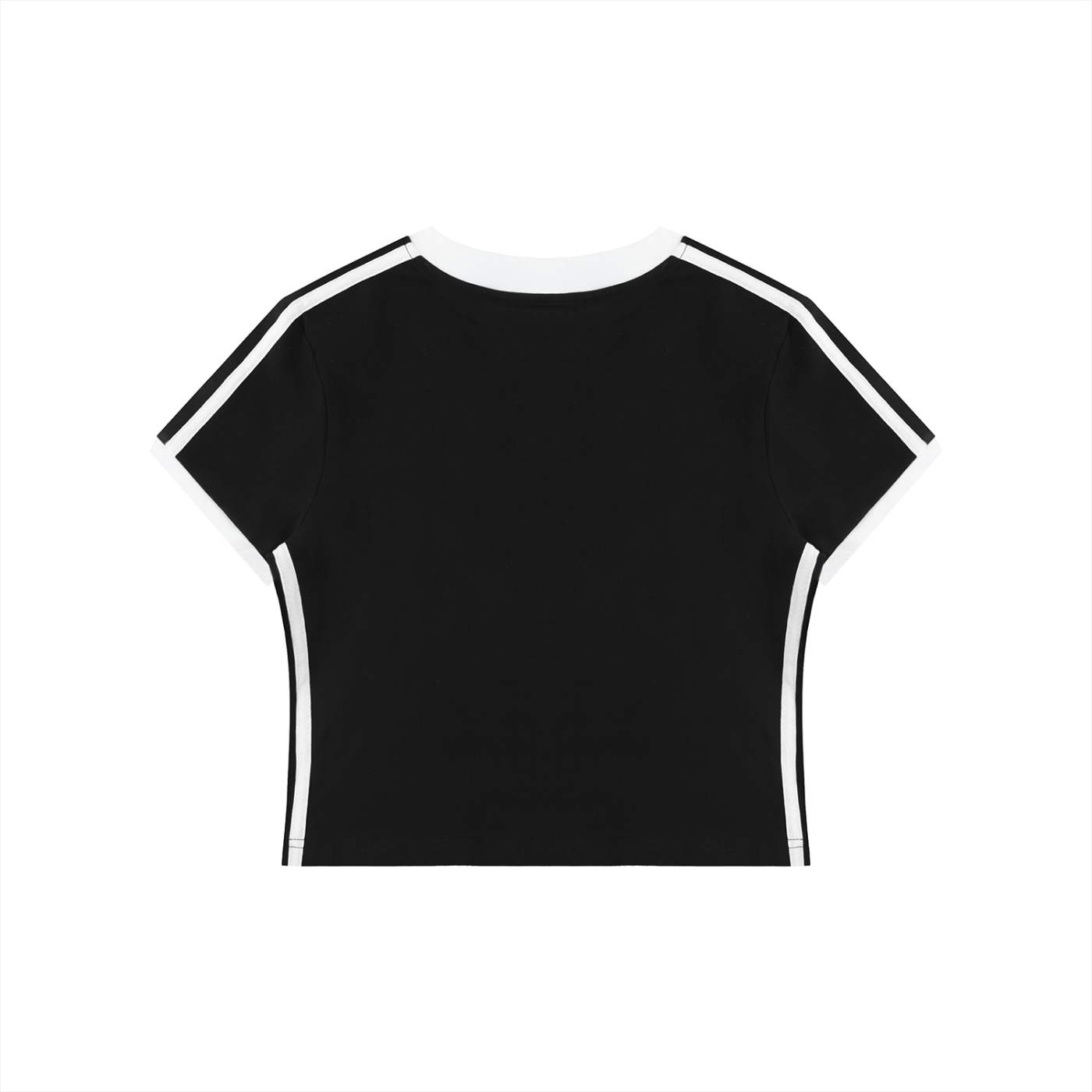 Women's Retro Binding V-Neck Crop T-Shirt